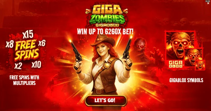 Giga Zombies – Hauptmenü mit Wettauswahl